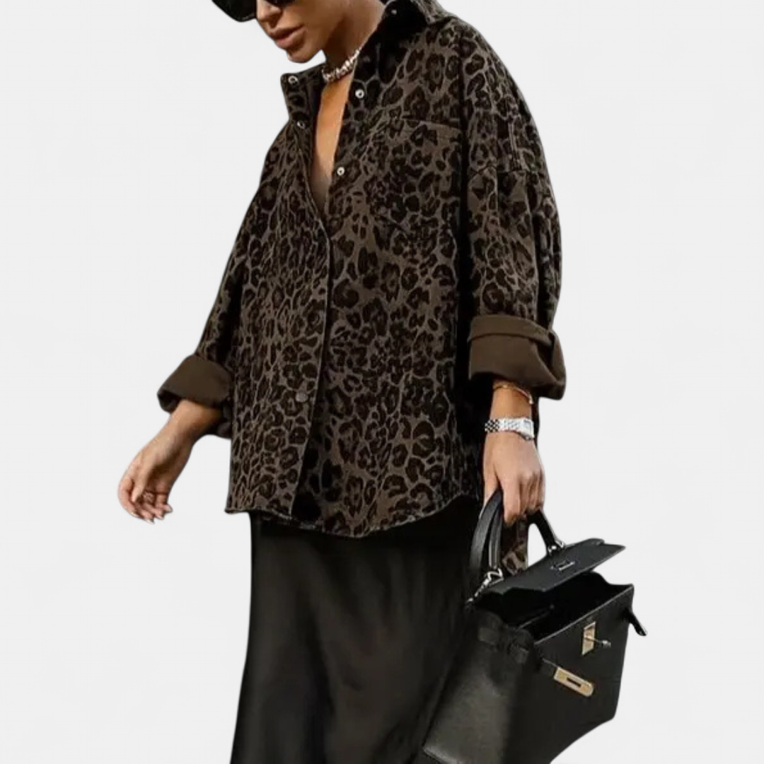 Leonora Vintage Leopard Print Blouse