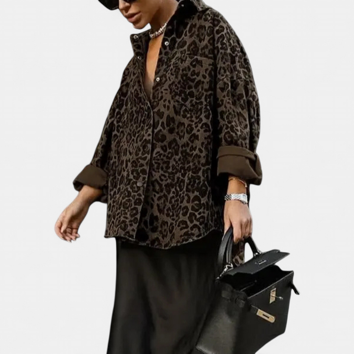 Leonora Vintage Leopard Print Blouse