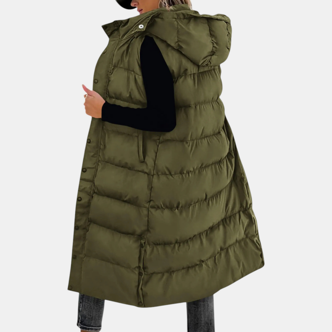 Hooded Maxi Puffer Vest