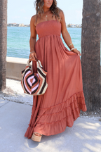 Sunset Lover Halter Maxi Dress Rust