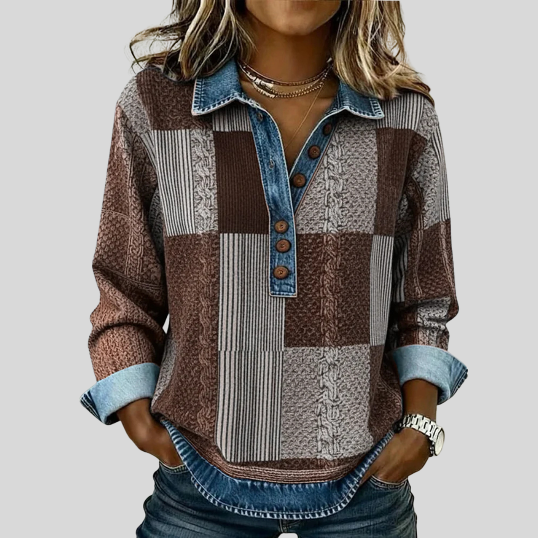 Hattie™ | Patchwork Collared Pullover