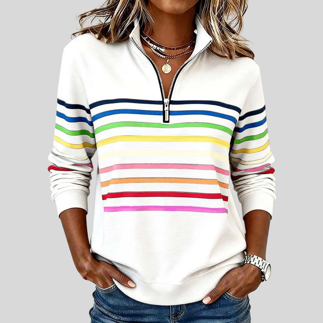 Annabelle™ | Striped Quarter-Zip Sweatshirt