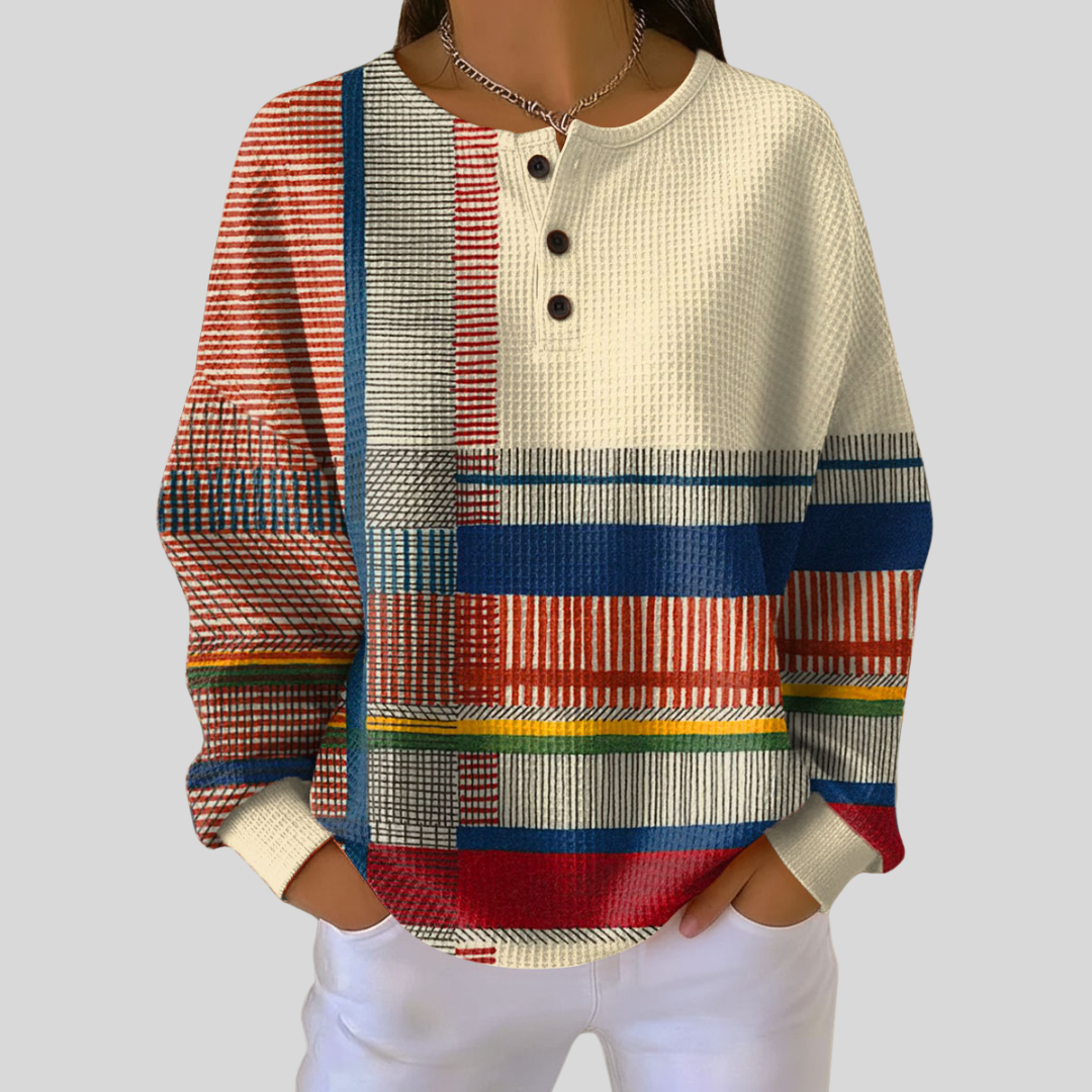Marisela™ | Buttoned Henley Sweatshirt