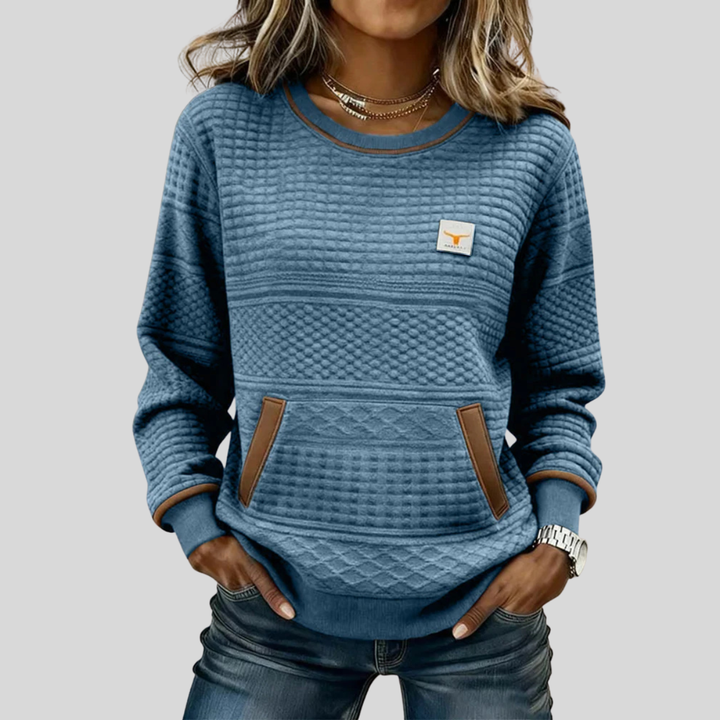 Etta™ | Textured Colorblock Sweatshirt