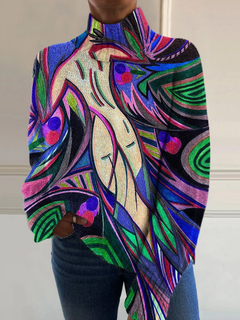 Evie™ Retro Abstract Turtleneck
