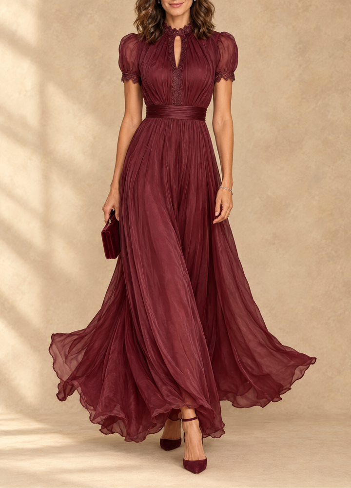 Elia™ | Gathered Waist Keyhole Maxi Dress