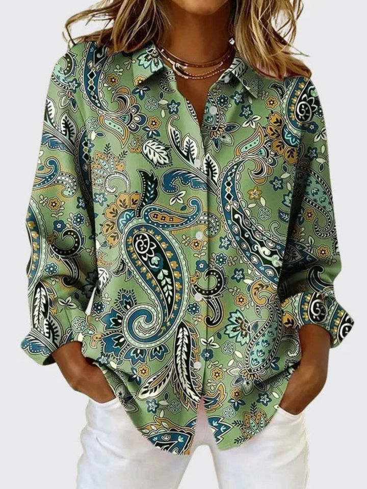 Joanna™ Paisley Button-Up Blouse