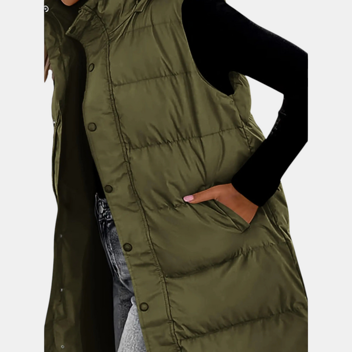 Hooded Maxi Puffer Vest