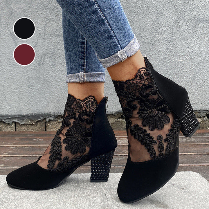 Jolie™ | Chic Lace Heeled Boots
