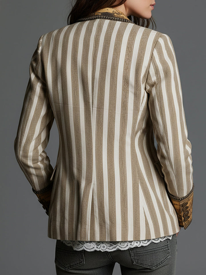 Rosalia™ Elegant Bohemian Stripe Blazer