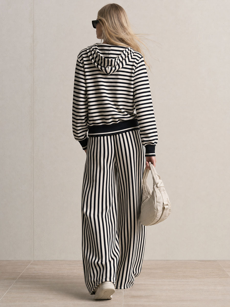 Striped Cardigan &amp; Pants Set