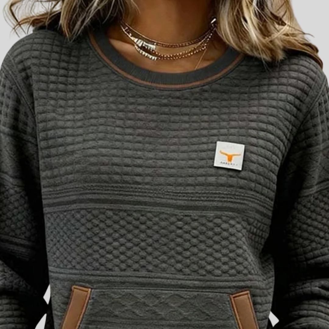 Etta™ | Textured Colorblock Sweatshirt