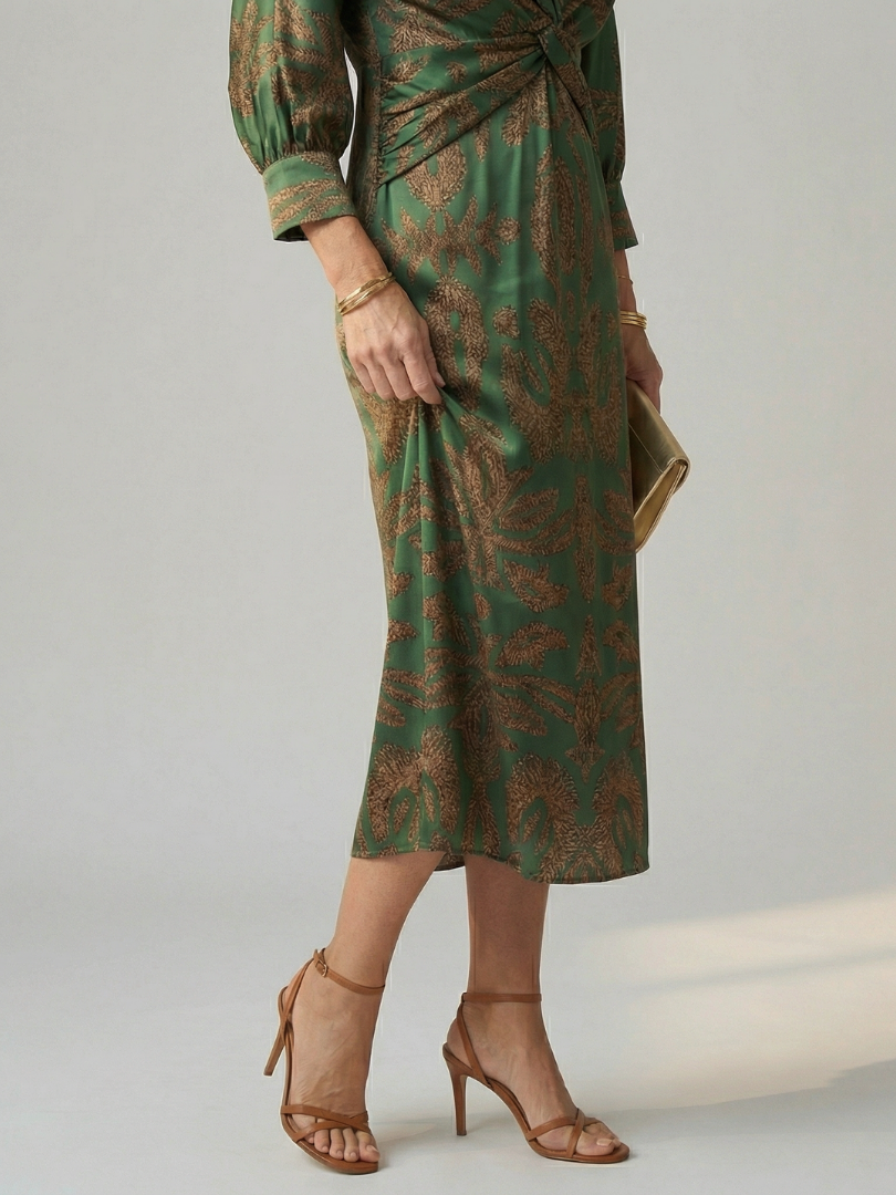 Lune™ | Natural Wrap Midi Dress