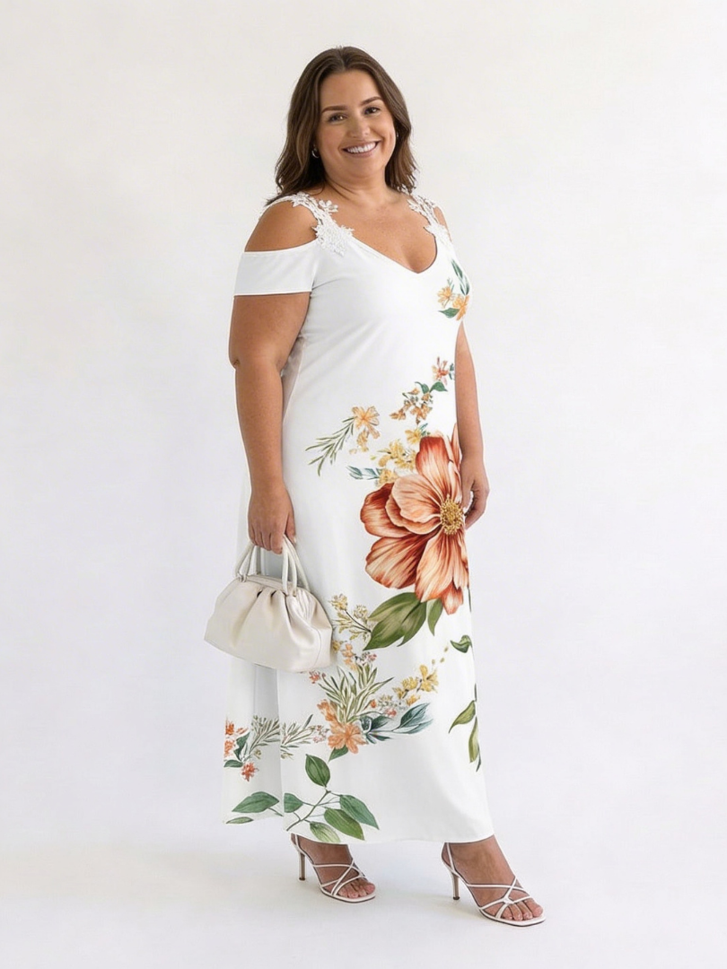 Camila™ | Floral Off-Shoulder A-Line Midi Dress