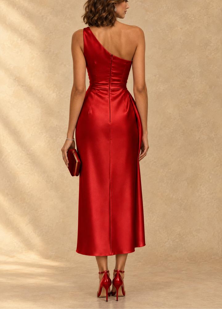 Diane™ | One-Shoulder Ruched Midi Dress