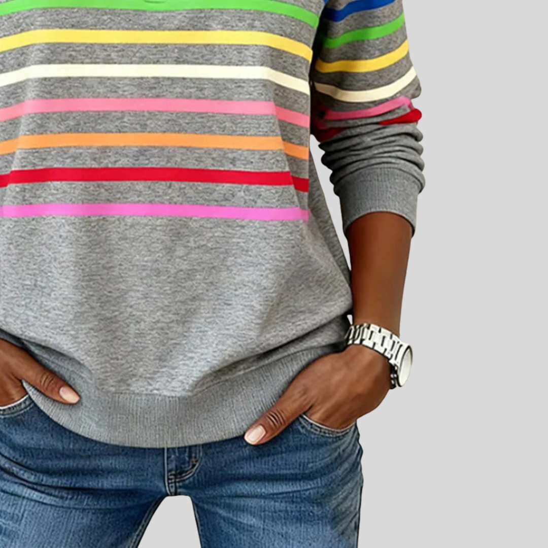 Corabelle™ | Striped Quarter-Zip Sweatshirt