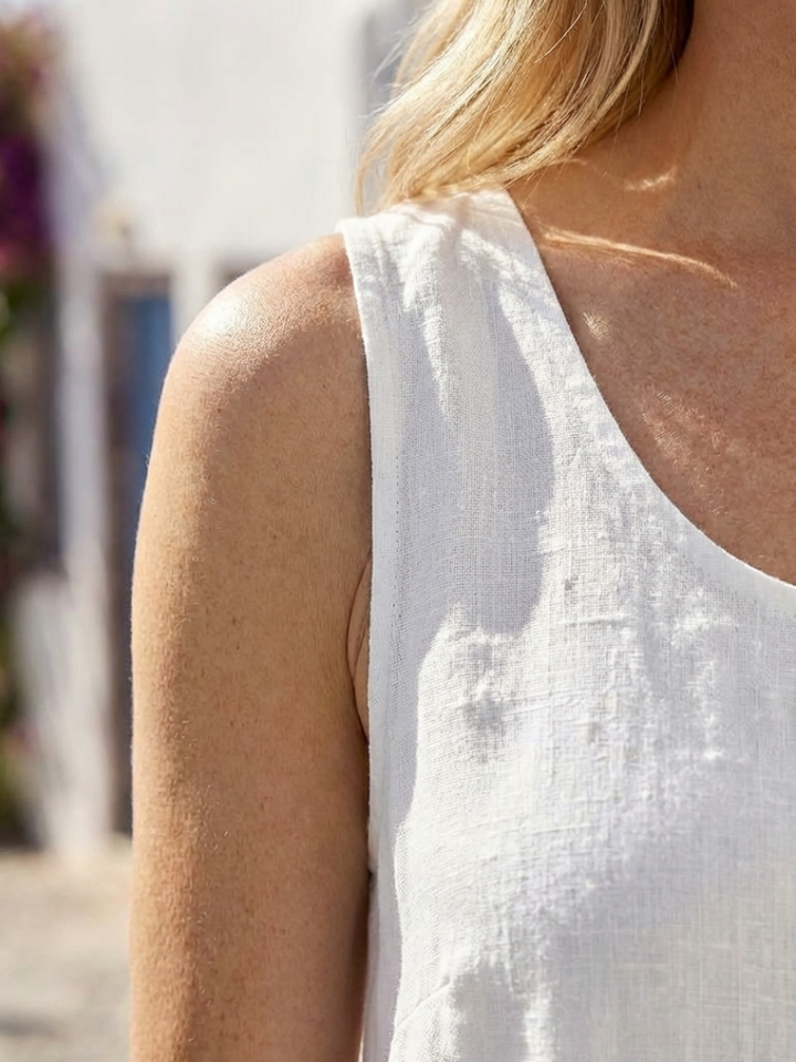 Ismera™ | Sleeveless Round Neck Relaxed Midi Dress