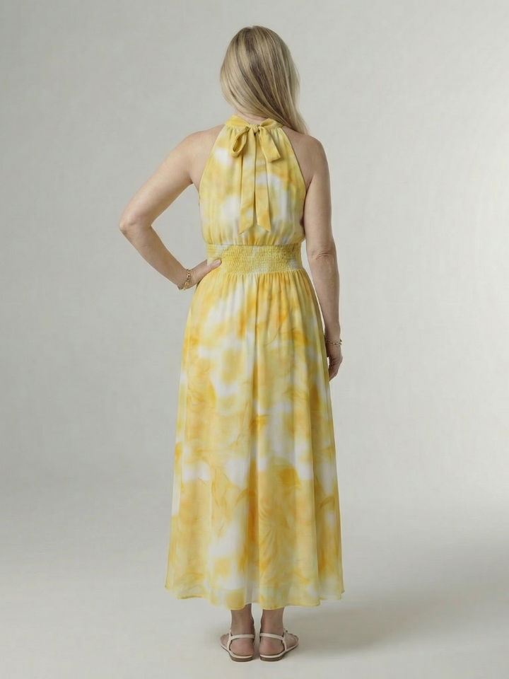 Sylin™ | Gathered Halter Midi Dress