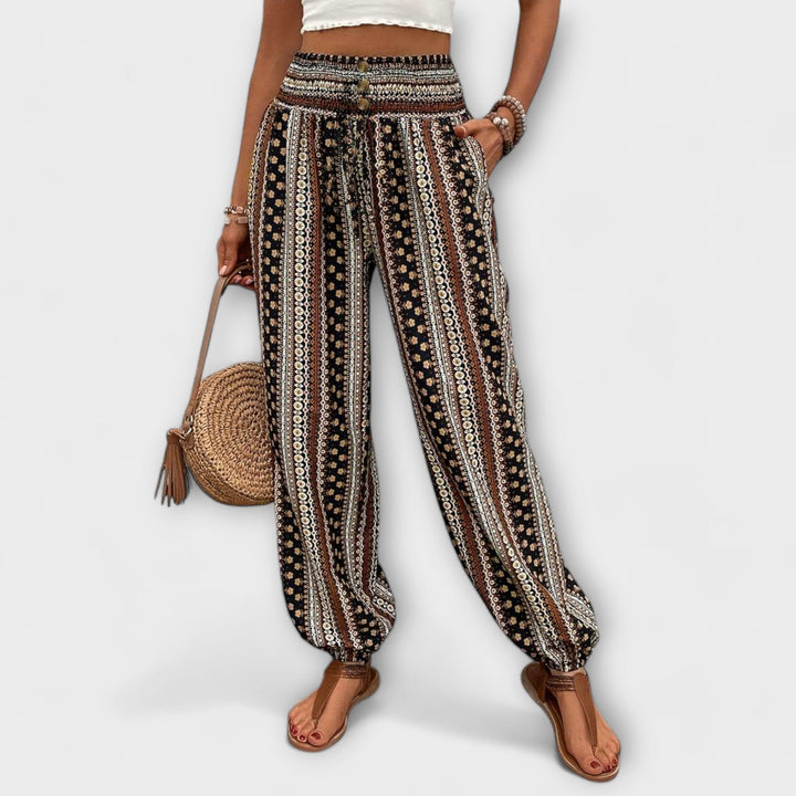 Hester™ | Pants with Ethnic Graphic