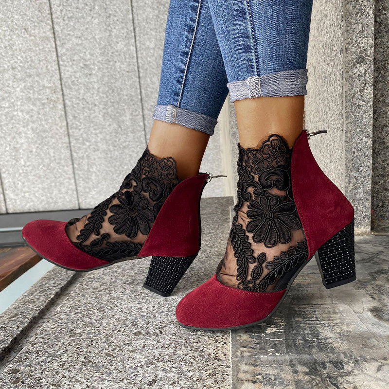 Jolie™ | Chic Lace Heeled Boots