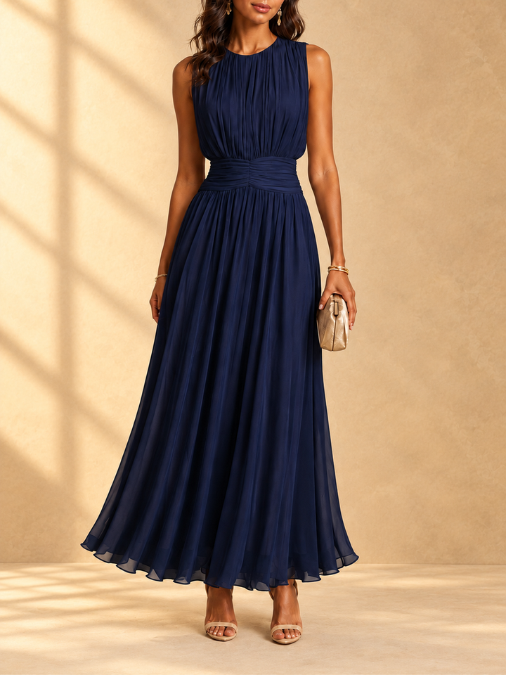 Iselle™ | Sleeveless maxi dress with ruched waist