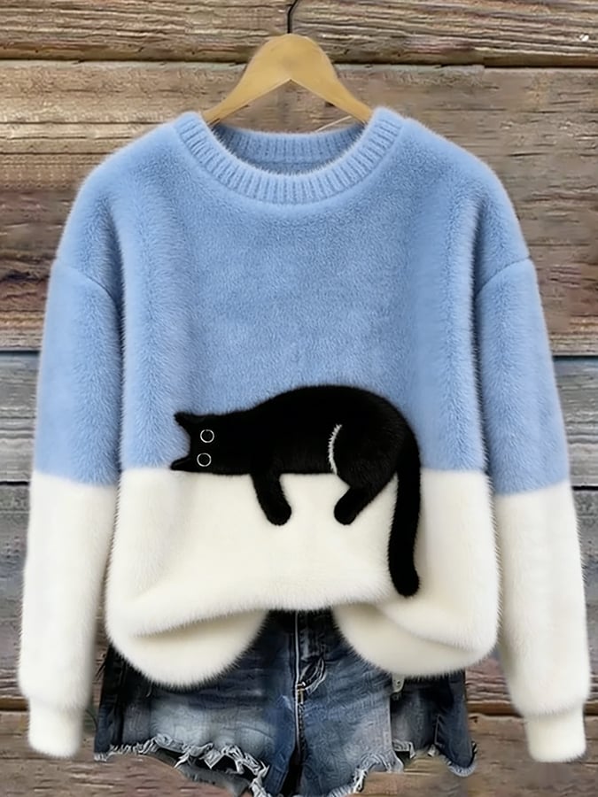 Aileen™ Cat Print Sweater