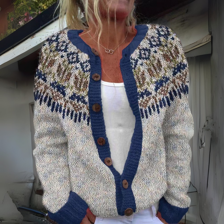 Cherie™ | Fair Isle Knit Cardigan
