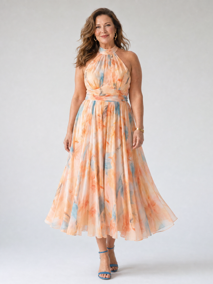 Elin™ | Soft Halter Midi Dress