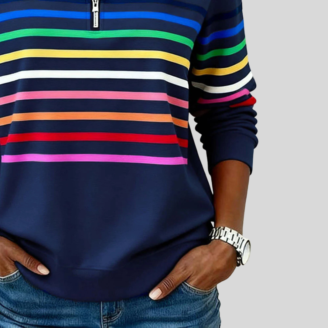 Annabelle™ | Striped Quarter-Zip Sweatshirt