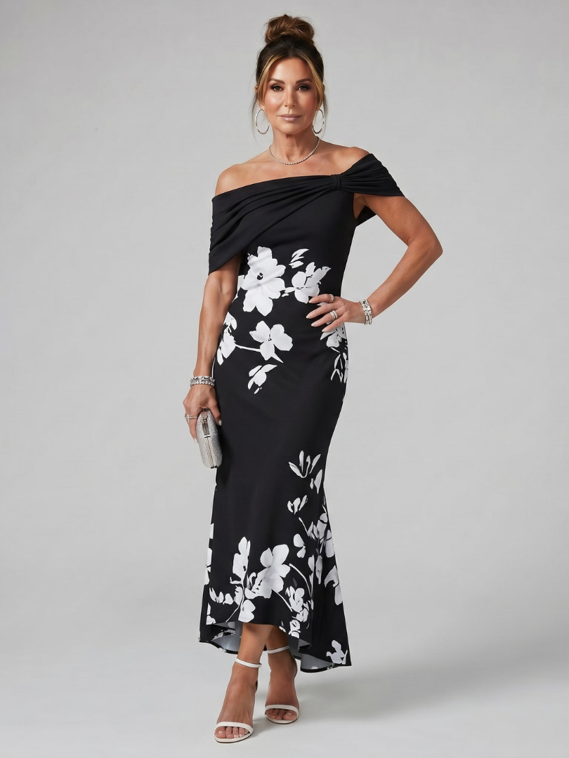 Cosma™ | Off Shoulder Midi Dress
