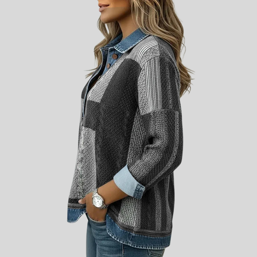Hattie™ | Patchwork Collared Pullover