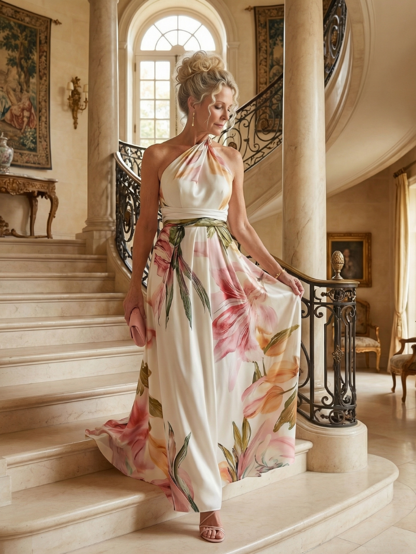 Amiel™ | Light Floral Maxi Dress