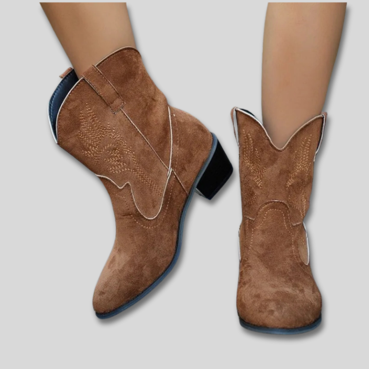 Zephyra™ | Embroidered Classic Cowboy Boots