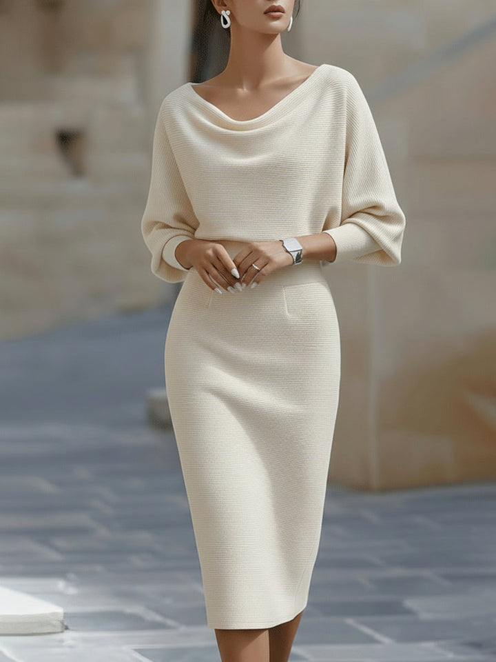 Lydia™ | Draped batwing-sleeve midi dress