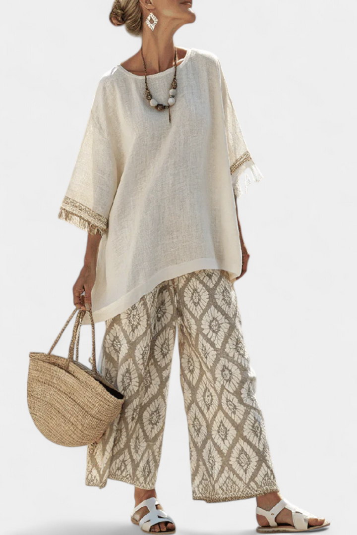 Alverra™ | Sophisticated Top &amp; Casual Pants Set