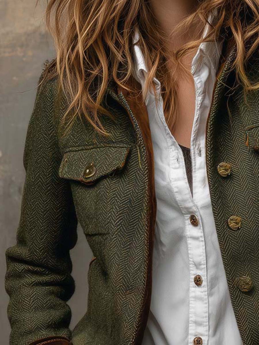 Belle™ Elegant Vintage Houndstooth Blazer