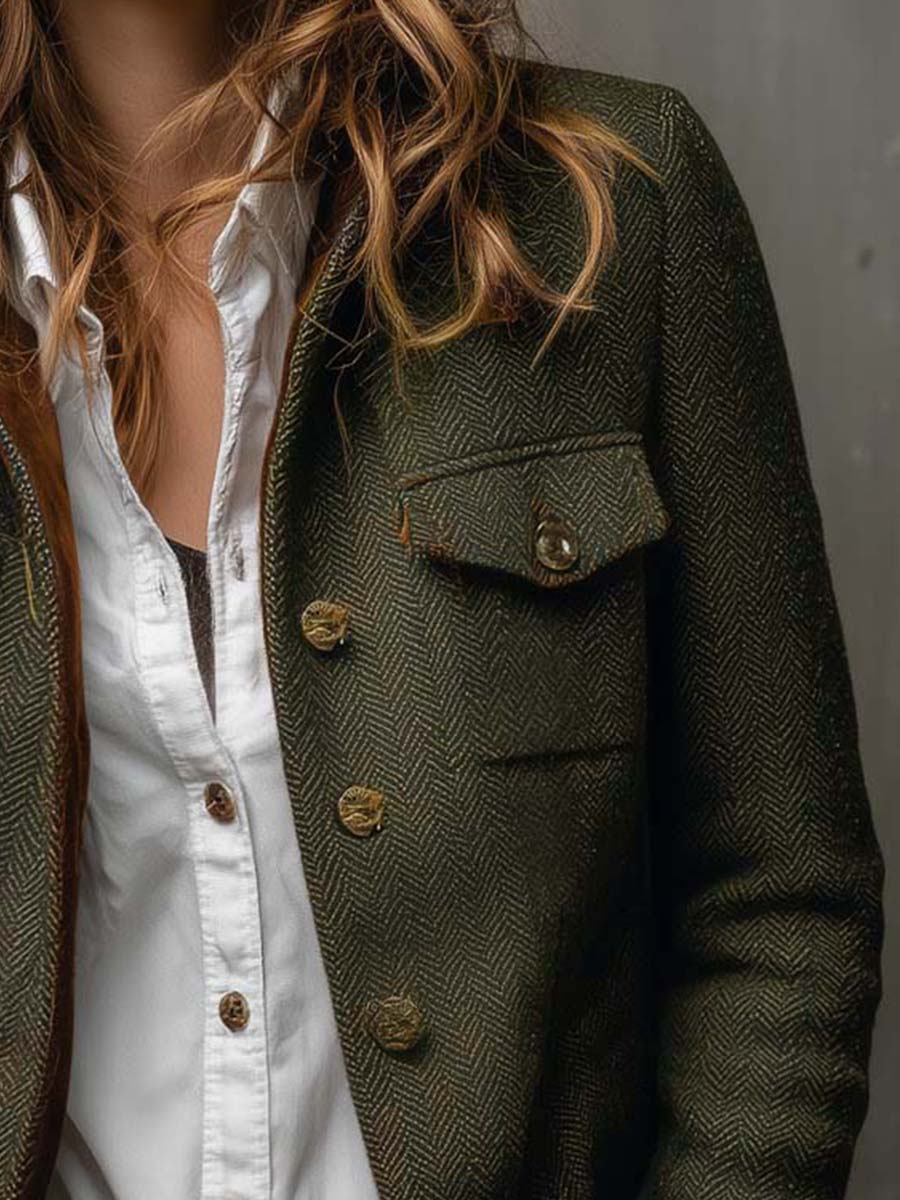 Belle™ Elegant Vintage Houndstooth Blazer