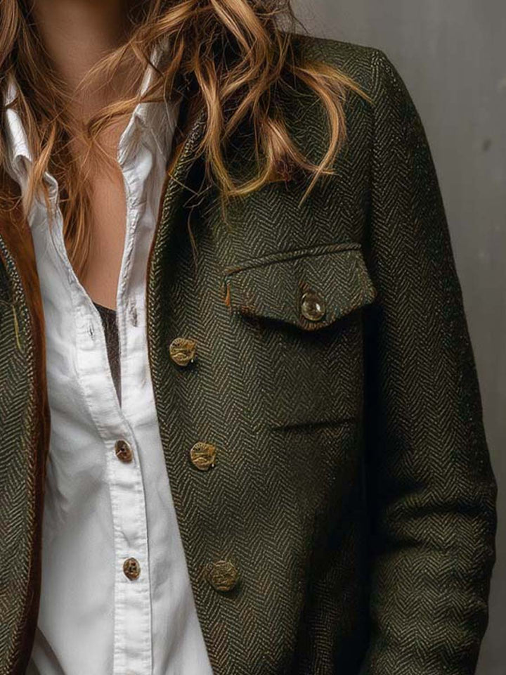 Belle™ Elegant Vintage Houndstooth Blazer
