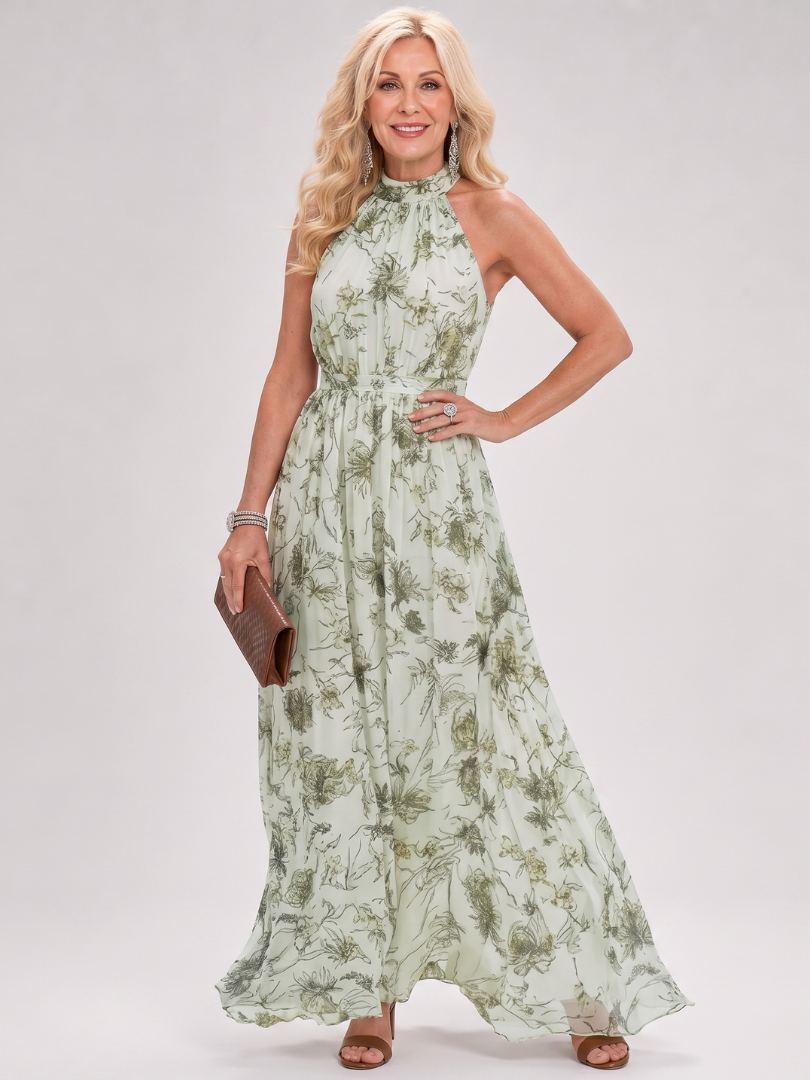 Guinevere™ | Floral Print Flowing Skirt Midi Dress
