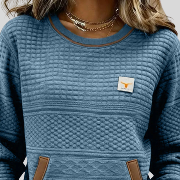 Etta™ | Textured Colorblock Sweatshirt