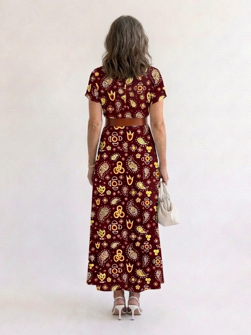 Lyra™ | Elegant Floral V-Neck Midi Dress