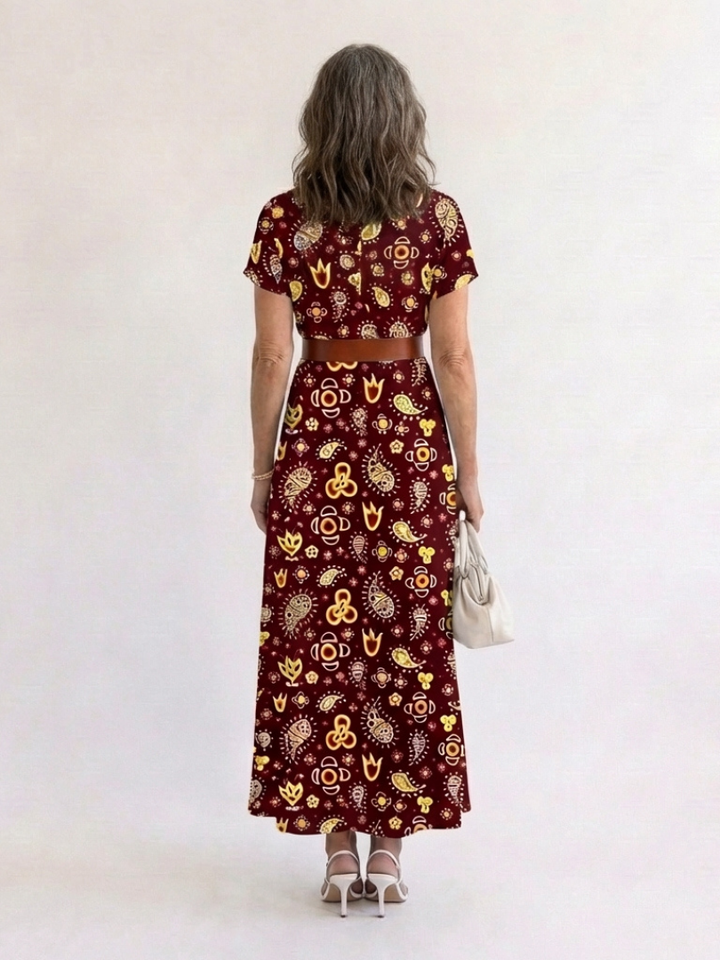 Lyra™ | Elegant Floral V-Neck Midi Dress