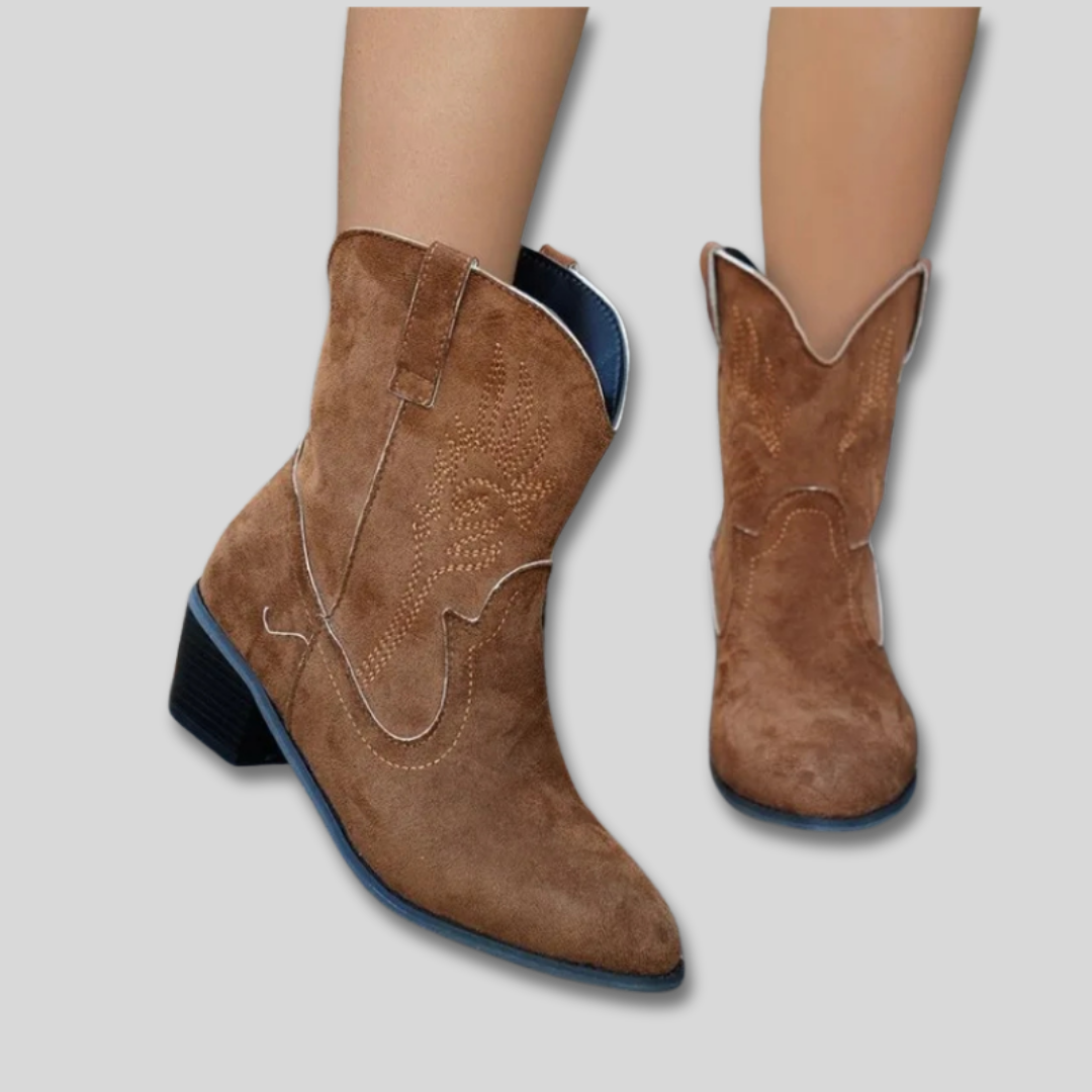 Zephyra™ | Embroidered Classic Cowboy Boots