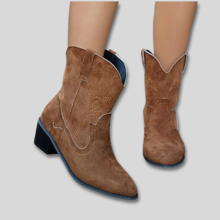 Zephyra™ | Embroidered Classic Cowboy Boots