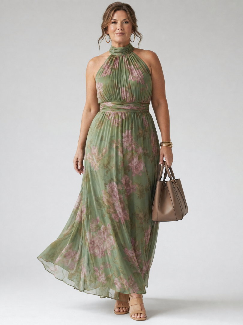 Mirelle™ | Gathered Halter Midi Dress