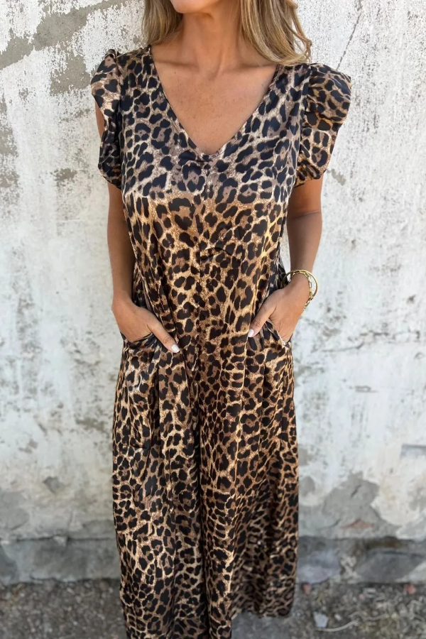 Full Size V-Neck Cap Sleeve Wide Leg Jumpsuit Plus Size