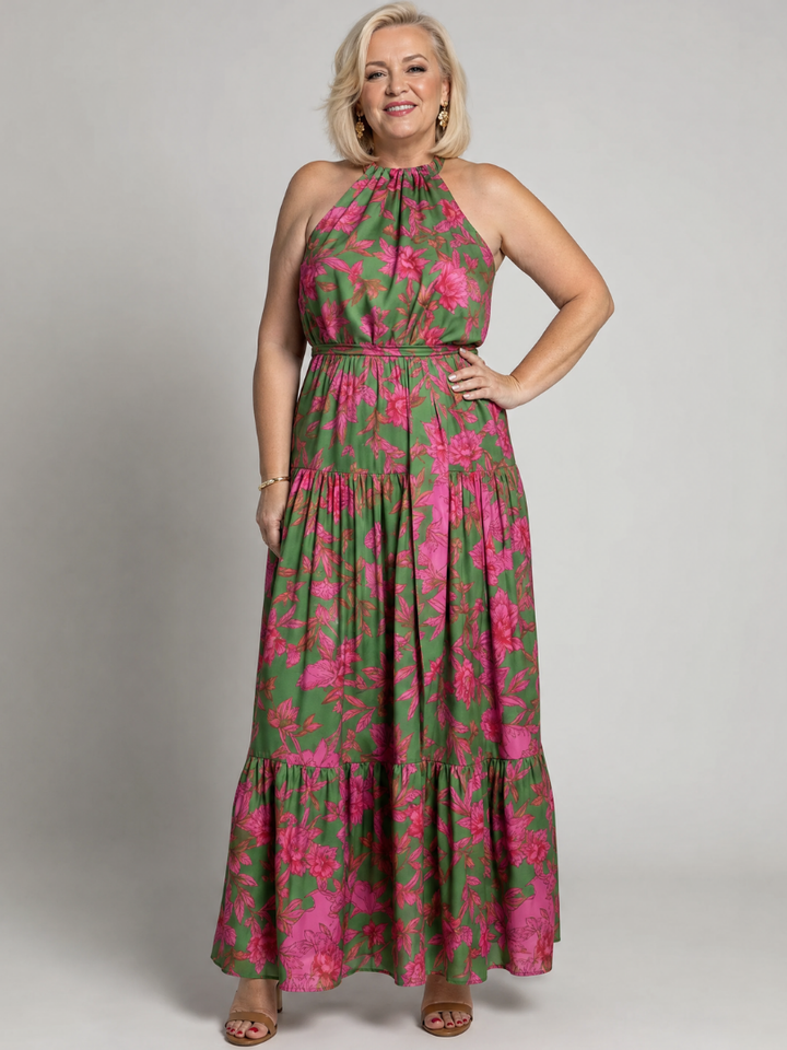 Rowen™ | Draped Halter Midi Dress