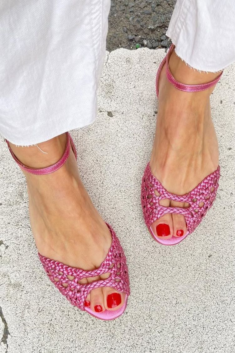 Paulette™ | Woven Gold Sandals