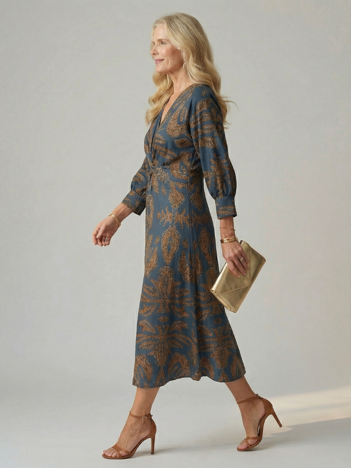 Lune™ | Natural Wrap Midi Dress