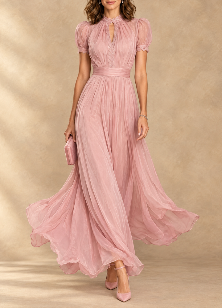 Elia™ | Gathered Waist Keyhole Maxi Dress